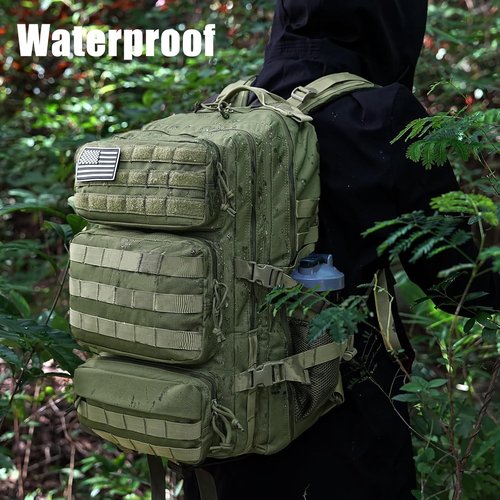 Military Tactical Backpack - 50L Large Molle Assault Pack for Men | Water-Resistant Dark Green Rucksack