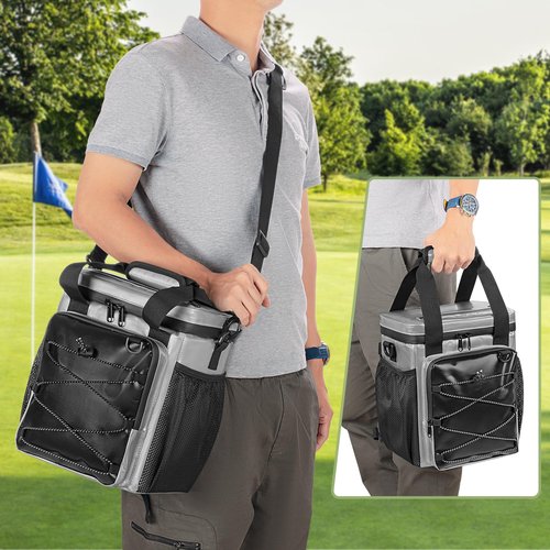 PGmoon Insulated Golf Cart Cooler, 12-Can Leakproof Soft Cooler Bag Suitable for Golf Push Cart