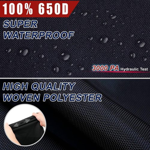 moveland 6 Passenger Golf Cart Cover Heavy Duty 600D Polyester All Weather Fits for Most 4+2 Yamaha EZGO Club Car Honda(Black, 138 x 48 x72 inch)