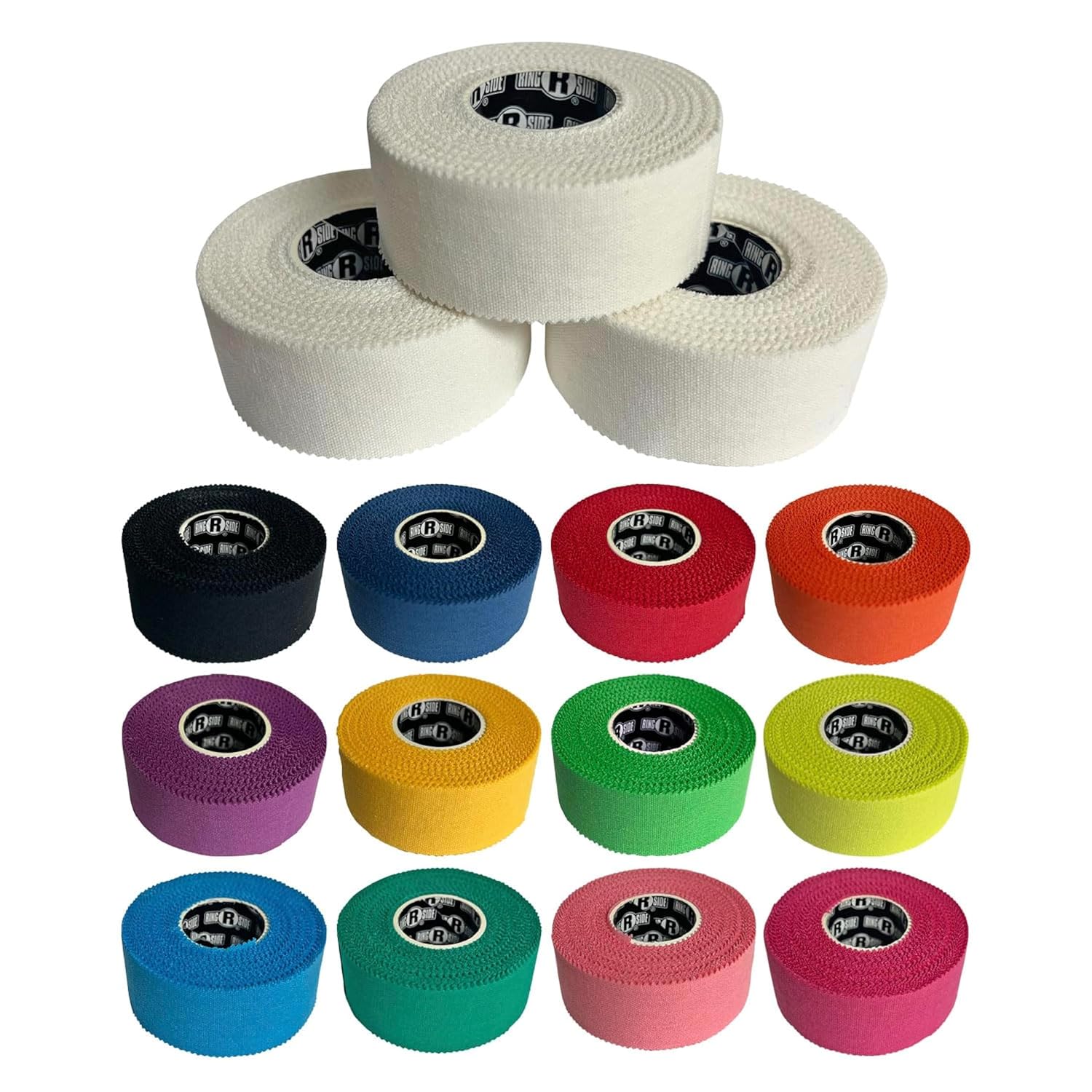 Ringside 1" Athletic Trainers Tape - Cotton Kinesiology Tape for Combat Sports | Adhesive, 1" x 30', White, 3 Pack