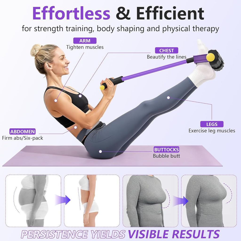 Skiennix Upgraded Pedal Resistance Band - Durable Exercise Tool with 6 Tension Ropes for Core & Arms