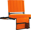 Sport Beats Stadium Seats - Padded Bleacher Chair with Back Support & Shoulder Strap | Orange, 1pc Regular - 17"W x 12"D x 16.5"H
