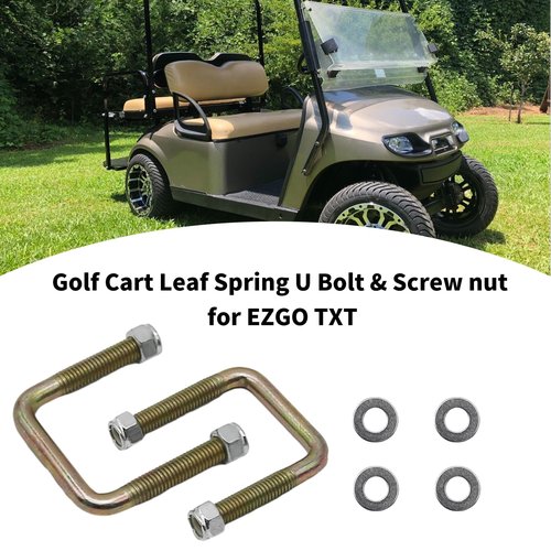 Aynaxcol 72124G01 72618G01 72029G01 Golf Cart Rear Spring U Bolt Leaf Spring Bolts Replacement for EZGO TXT 1994-up Electric and Gas, Includes Nuts (2 Pcs)