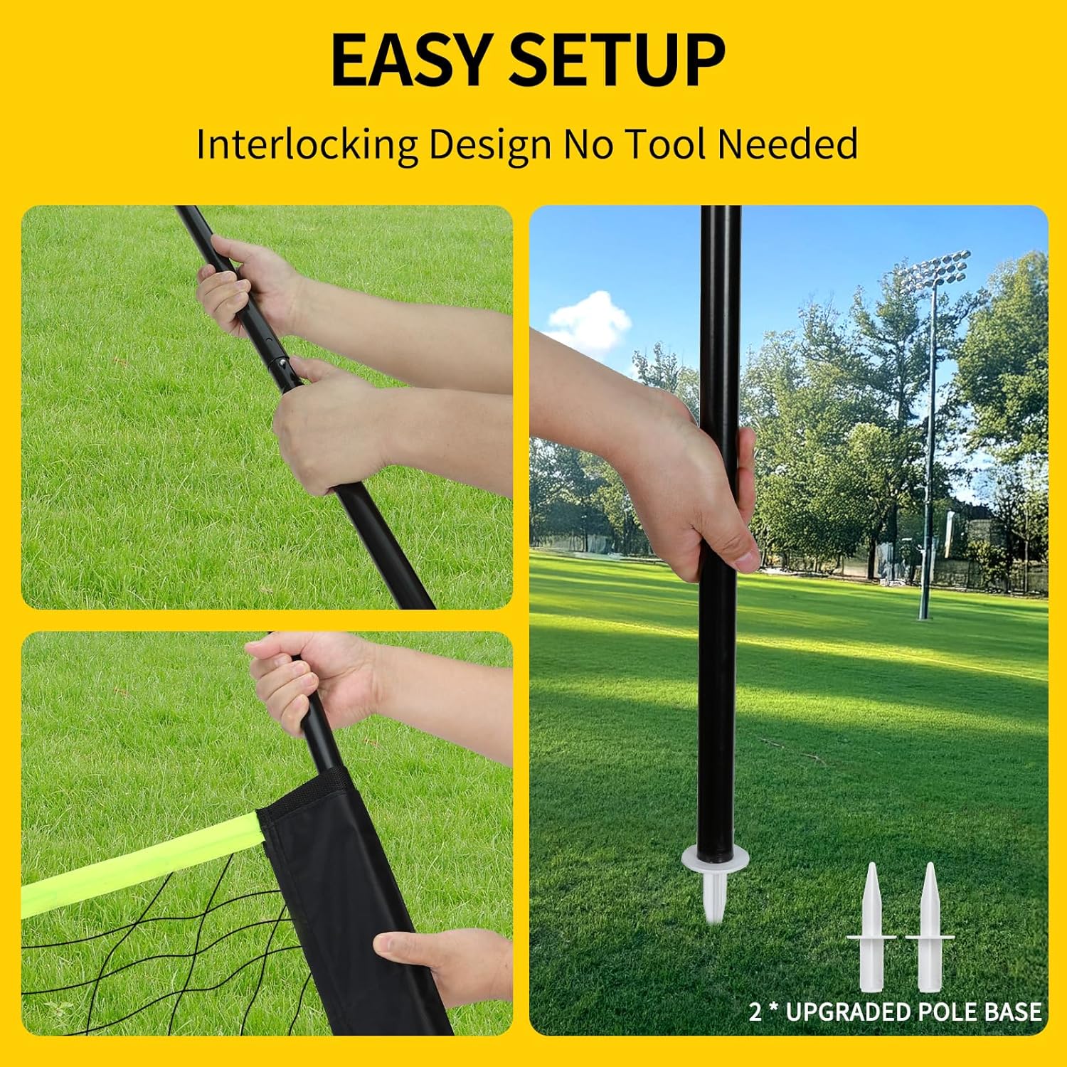 Regulation Size Volleyball Net Set by [Brand Name] - 32ft Portable Outdoor System with Adjustable Poles, PU Volleyball, Pump & Carry Bag