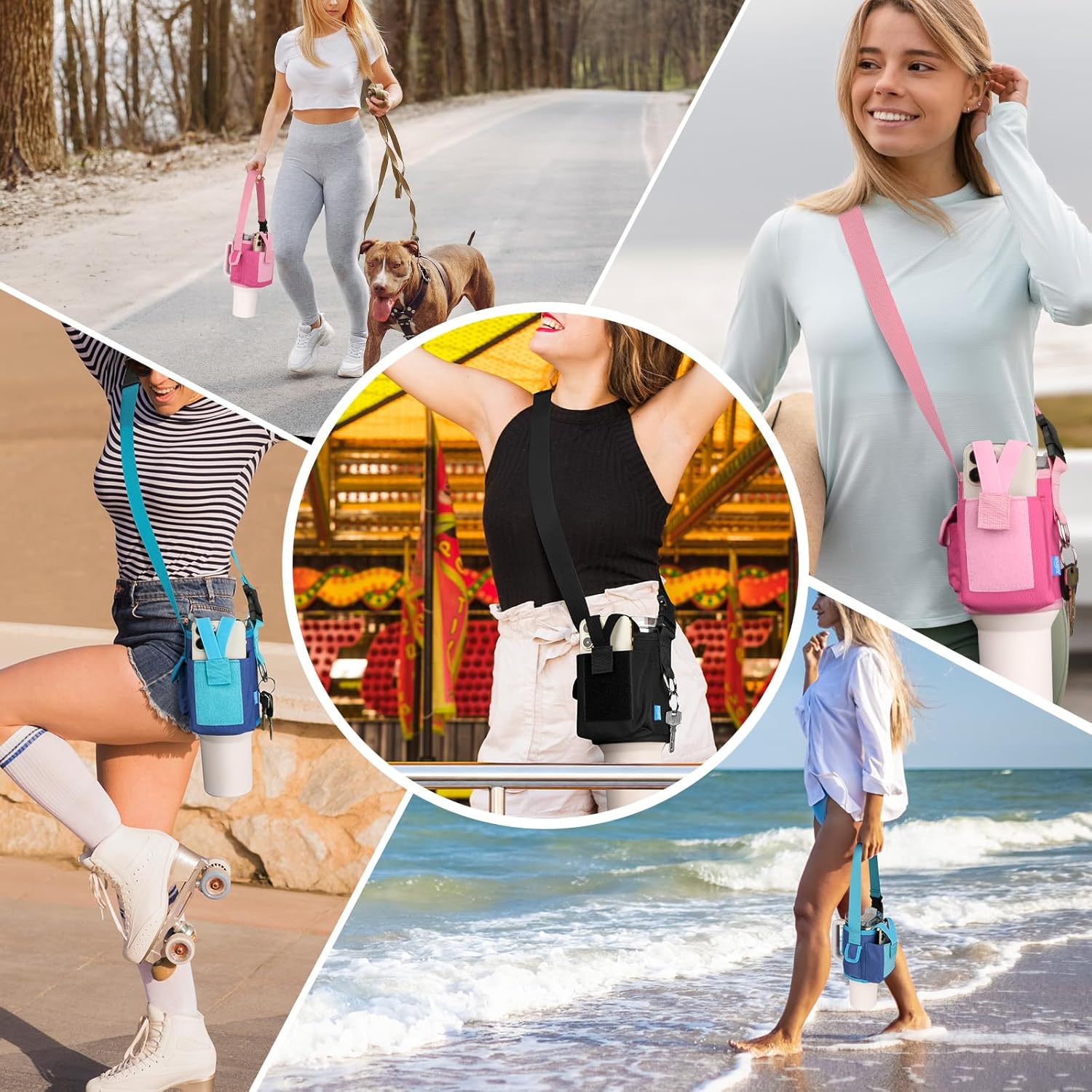 Xxerciz Carrier Bag - Crossbody Bag for Stanley 40 oz Tumbler with Phone Holder & Adjustable Strap