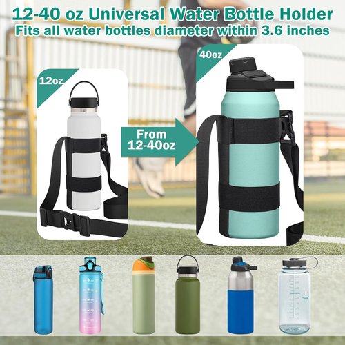 HEYSKAY Water Bottle Holder - Adjustable Sling for Owala FreeSip, Hydro Flask & Universal Bottles | Ideal for Walking & Hiking