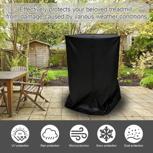 Folding Treadmill Cover - Running Machine Protective Case 210D Heavy Duty Organizer Home Fitness Accessories（37″L x 30″W x 63″H）