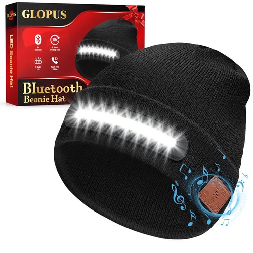 Stocking Stuffers for Adults Men, Bluetooth Beanie Hat with Light, Christmas Stocking Stuffers for Teen Boys, White Elephant Gifts for Adults Him Boyfriend Dad Husband, Gifts for Men Who Want Nothing