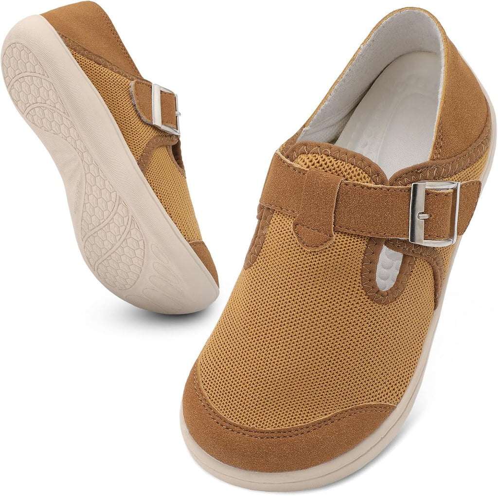 XIHALOOK Women's Minimalist Walking Shoes - Wide Toe Zero Drop Design with Adjustable Strap | Comfortable Slip-On Clogs