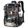 PIG PIG GIRL Clear Backpack Heavy Duty, PVC Clear Bookbag Transparent Backpack See Through Bag for Stadium College for Adult Men Women, Semi-Black
