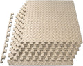 ProsourceFit Puzzle Exercise Mat - EVA Interlocking Foam Tiles for Home Gym | Cream, 24" x 24" - 6 Tiles