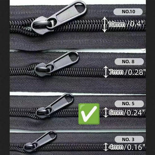 AKTIOIN Metal Zipper Repair Kit - No Sewing Required Detachable Zip Heads for Jackets & Bags | #5 Black