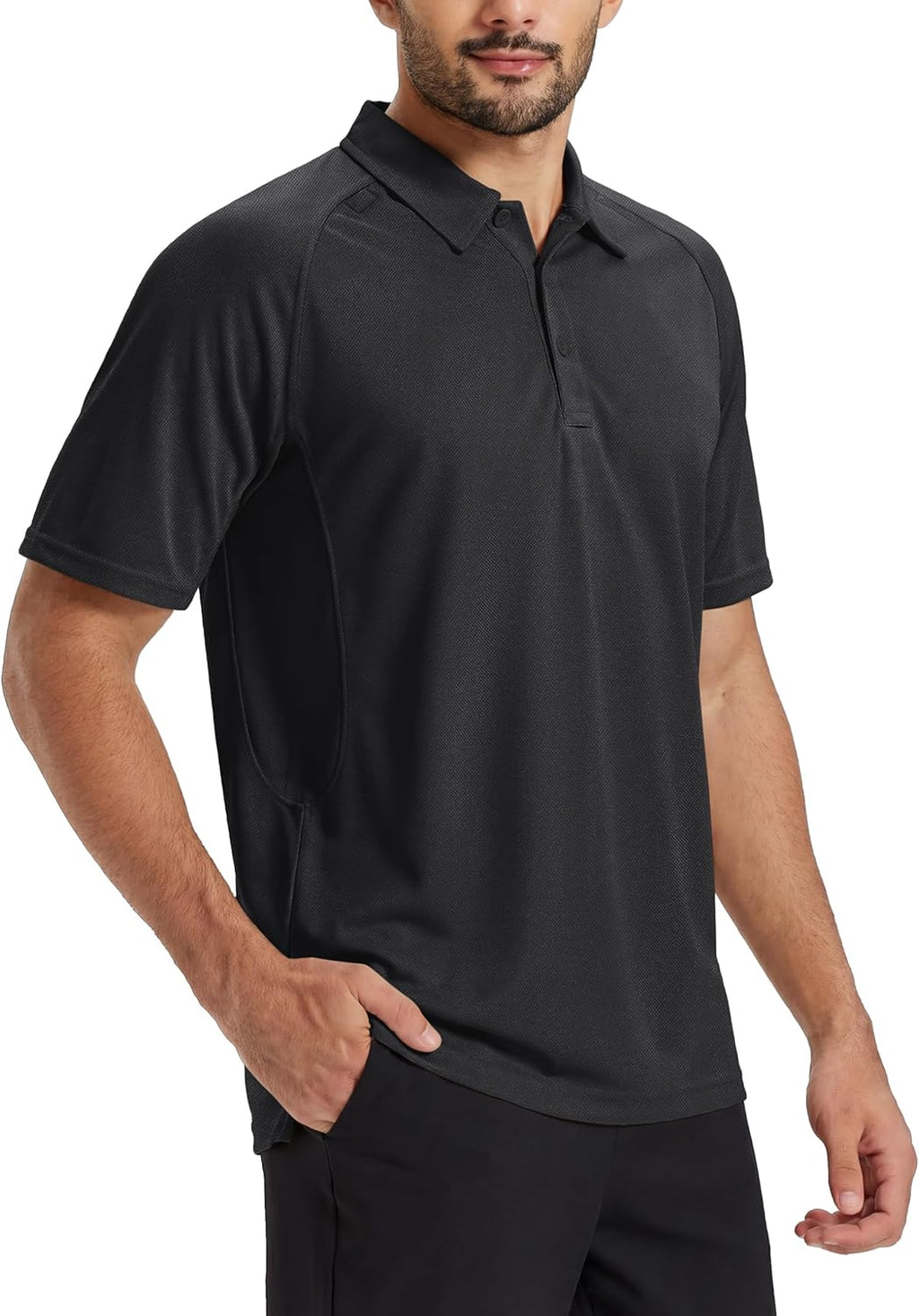 TACVASEN Men's Polo Shirt - Short Sleeve Dry Fit | UPF 50+ Tactical Golf Performance Wear