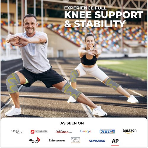 Modvel Compression Knee Brace - 2-Pack Support Sleeves for Running & Pain Relief | Meniscus Tear & ACL Recovery
