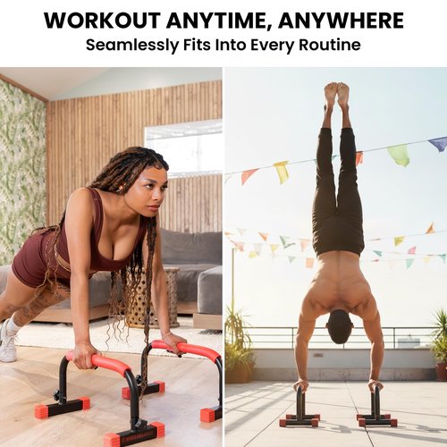 Rubberbanditz Parallettes Calisthenics Handles – Push Up Bars & Dip Bar Stand – Parallel Bars Dip Station for Strength Training – Pushup Handles Parallettes Bars for Home Gym Workouts