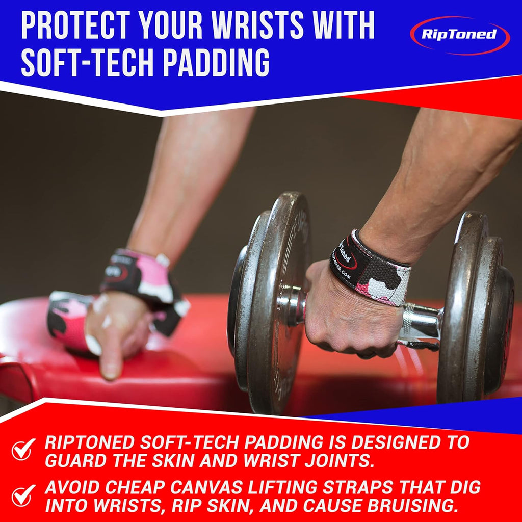 Rip Toned Performance Wrist Straps - 23" Padded Weightlifting Straps for Men & Women | Ideal for Deadlifts & Strength Training