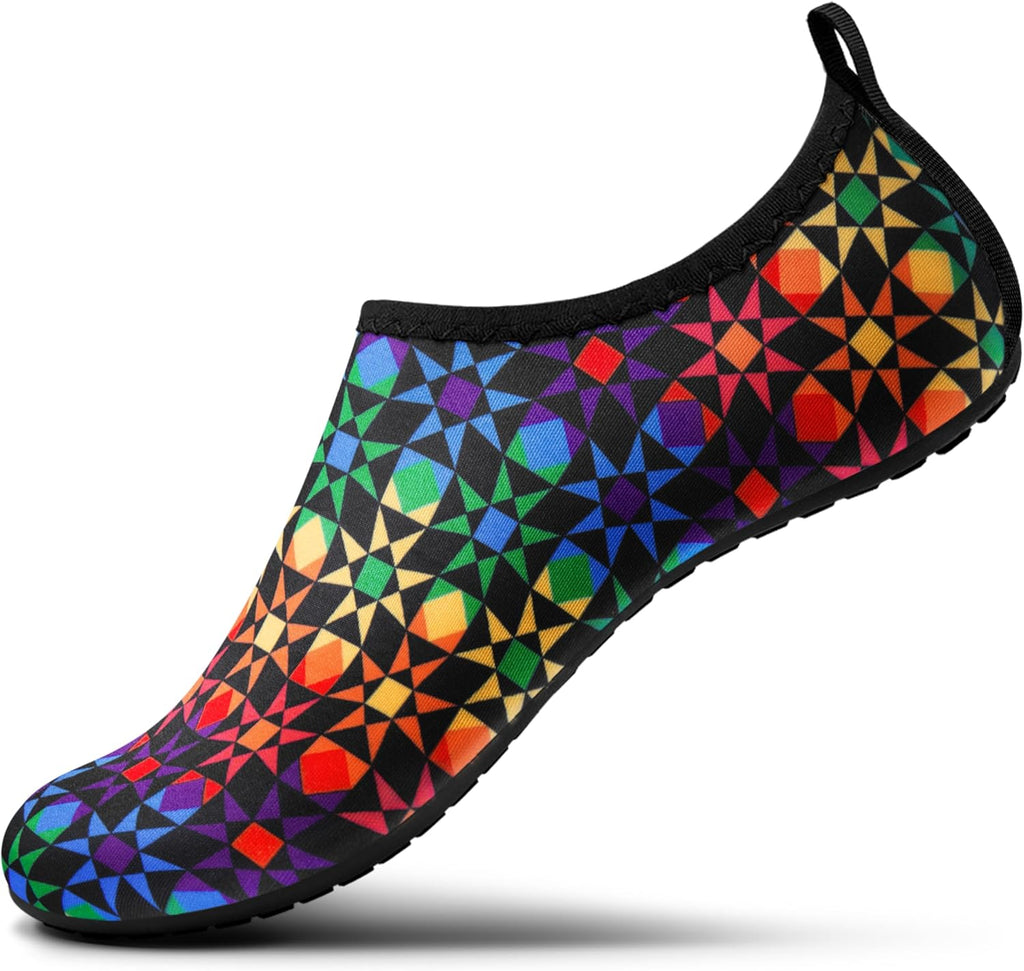 SEEKWAY Water Shoes - Quick-Dry Aqua Socks for Adults - Non-Slip Design for Beach & Pool | Black SK002(U)
