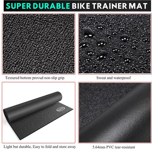 CXWXC Bike Trainer Floor Mat - Durable PVC Foam for Indoor Cycling | Ideal for Peloton & Spin Bikes