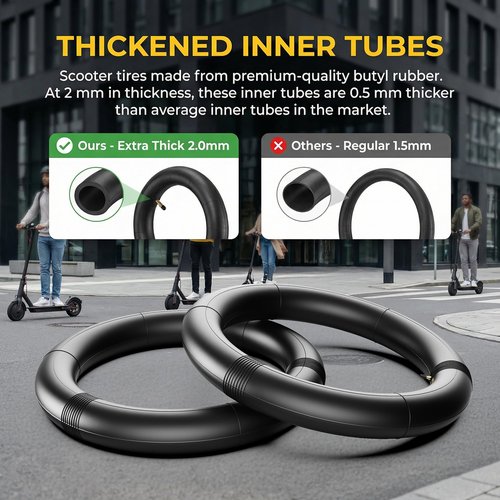 NAIXTYRE(2 Pack)10x2.125 Electric Scooter Inner Tubes, Thickened 2.0mm Butyl Rubber Replacement Tires with Extended Valve Compatible with Segway Ninebot F20 F25 F30 F40 and 10 Inch Scooters