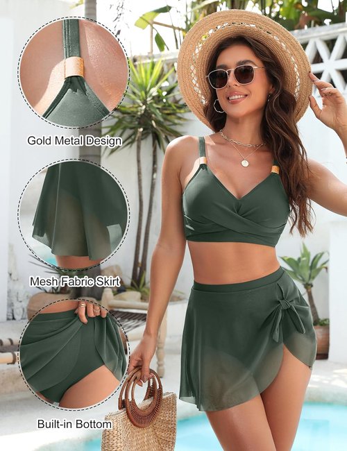 Blooming Jelly Women's High Waisted Bikini Set - Tummy Control & Tie Knot Design | Stylish Two-Piece Swimsuit