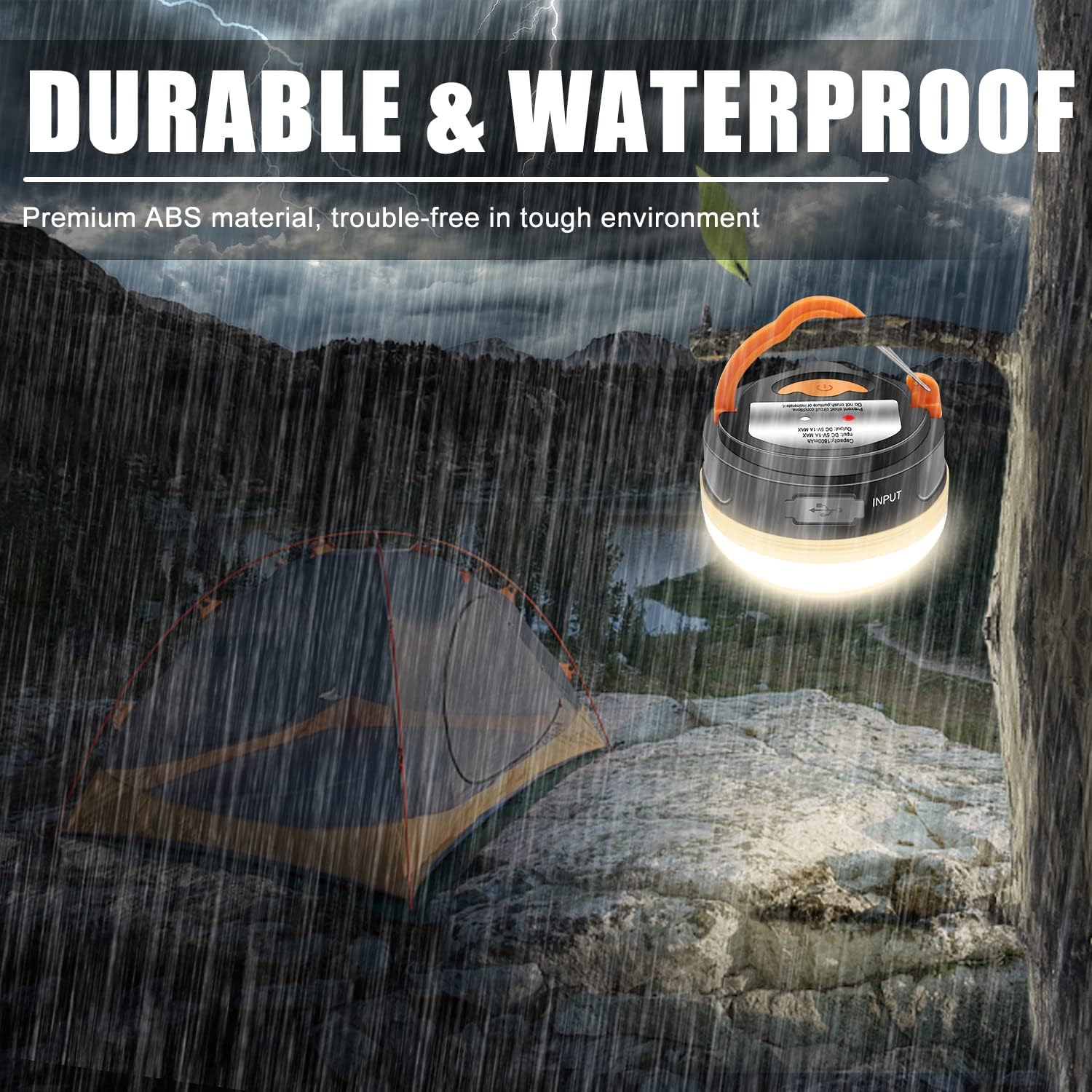 XTAUTO Rechargeable LED Camping Lantern - Portable 360° Illumination | Waterproof & Magnetic Base - 2-Pack