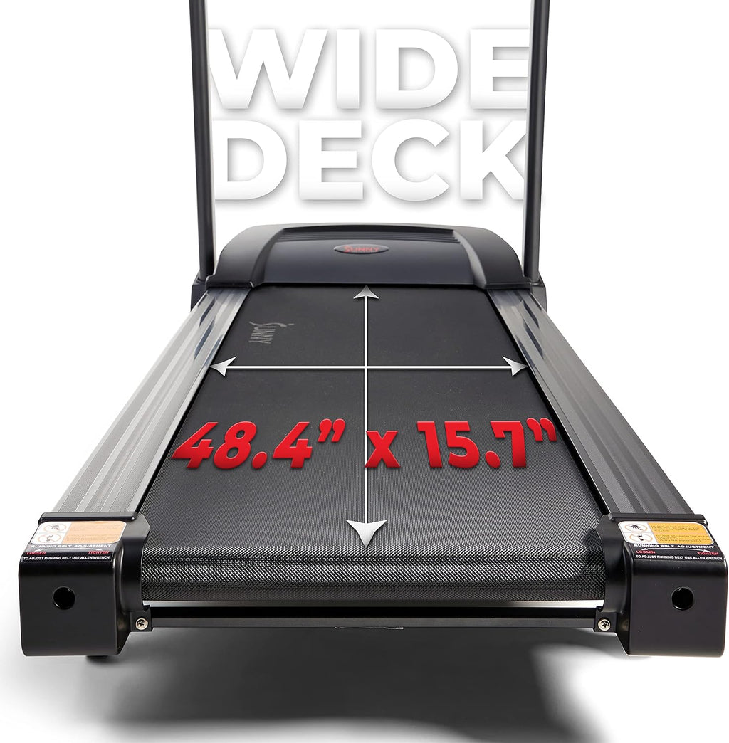 Sunny Health & Fitness Folding Treadmill - Smart Performance with Adjustable Incline & Free Bluetooth App