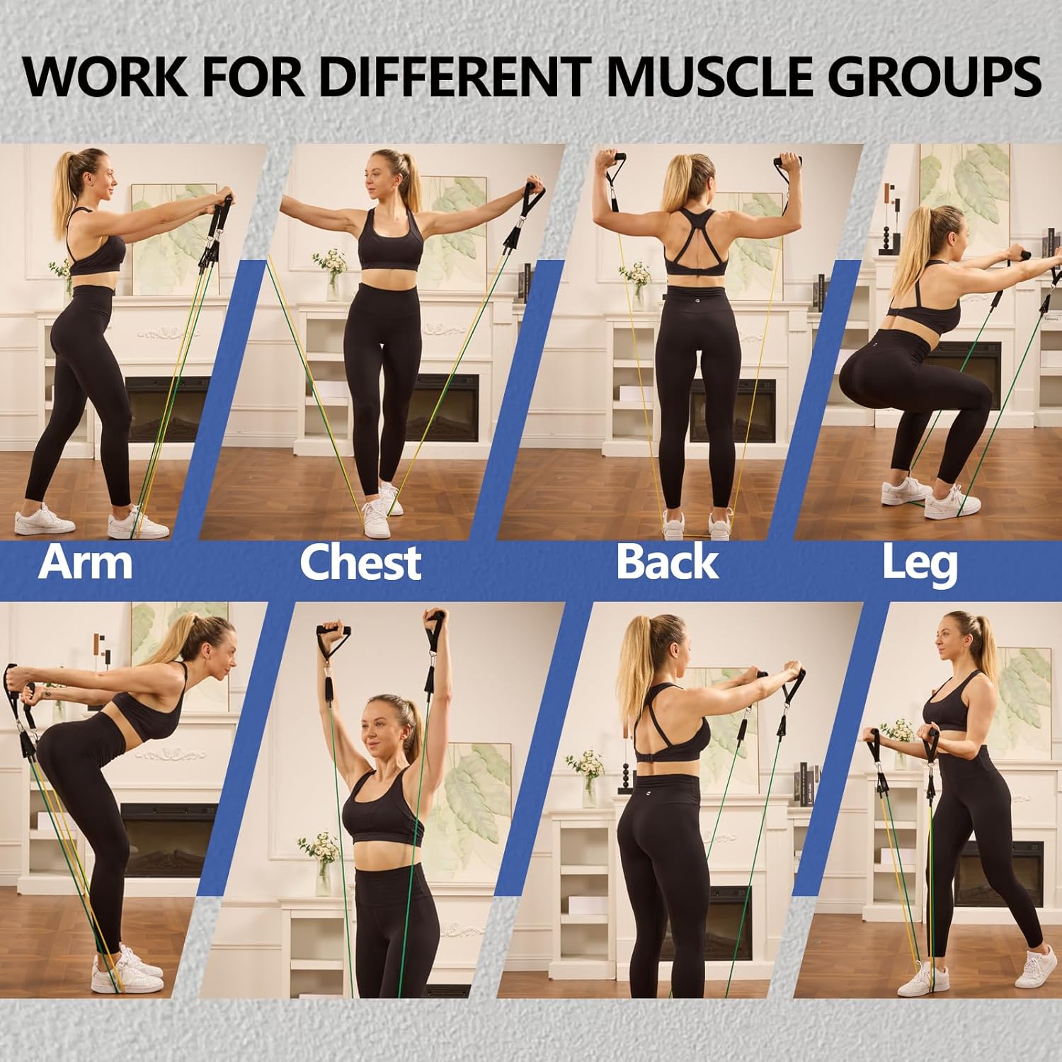 Skiennix Resistance Bands - Versatile Workout Bands with Handles & Door Anchor | Strength Training for Men & Women