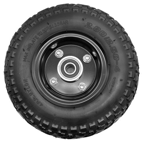 Felixstory 2.80/2.50-4 Wheel with 0.59in Bearing 2" Offset Hub Fit for Senior Mobility Scooter, Wheelbarrows, Scooters, Hand Trucks, Lawn Mowers, Dollies, Utility Cart, 9 Inch Tire with Tube and Hub