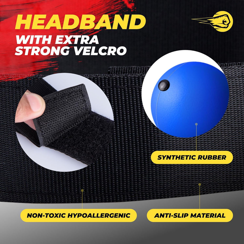 React Boxing Reflex Ball - Improve Hand-Eye Coordination with Headband, Carry Bag & Hand Wraps