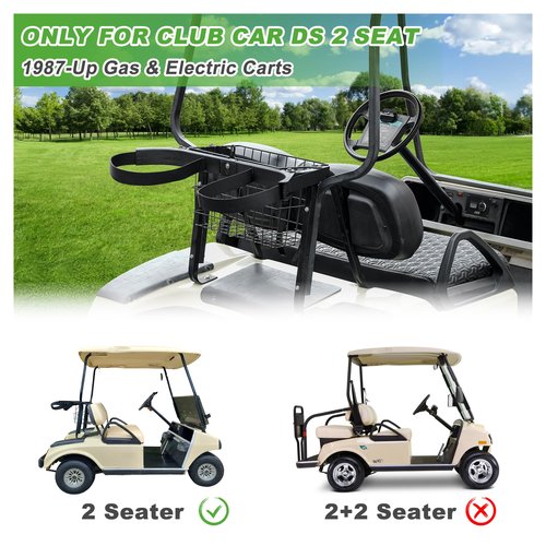 10L0L Golf Bag Attachment for 1987-Up Club Car DS Gas & Electric, Golf Bag Holder Bracket Rack Assembly for Rear Seat - OEM 1013935