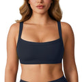 UNISSU Hugcurve Adjustable Sports Bra Square Neck Wireless Padded Yoga Workout Tops Twilight Blue Small