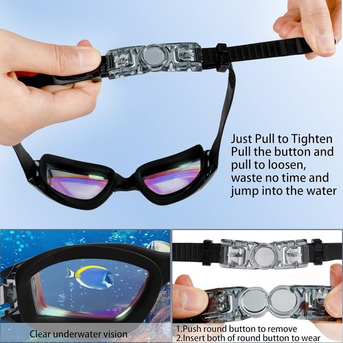 EWPJDK Swim Goggles - Anti-Fog, Leak-Proof Design | 2-Pack for Men and Women