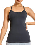 CRZ YOGA Seamless Workout Tank Top - Racerback Athletic Camisole with Built-In Bra | Comfortable Fit