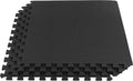 Stalwart EVA Foam Mat Tiles - 16 SQ FT Interlocking Padding for Garage, Playroom & Gym - Black Workout & Baby Playmat