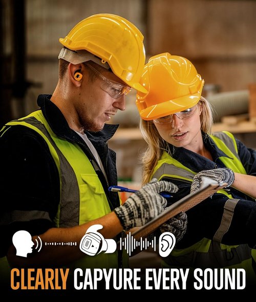 GLORYFIRE Bluetooth Ear Protection Earplugs - Noise Reduction Hearing Buds | Charcoal & Blaze