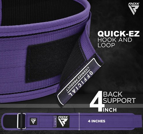 RDX Women Weight Lifting Belt 4” Adjustable Back Lumbar Support Bodybuilding, Powerlifting Strength Training Core Exercise Fitness Workout Squats Deadlifts,Ladies Home Gym Equipment