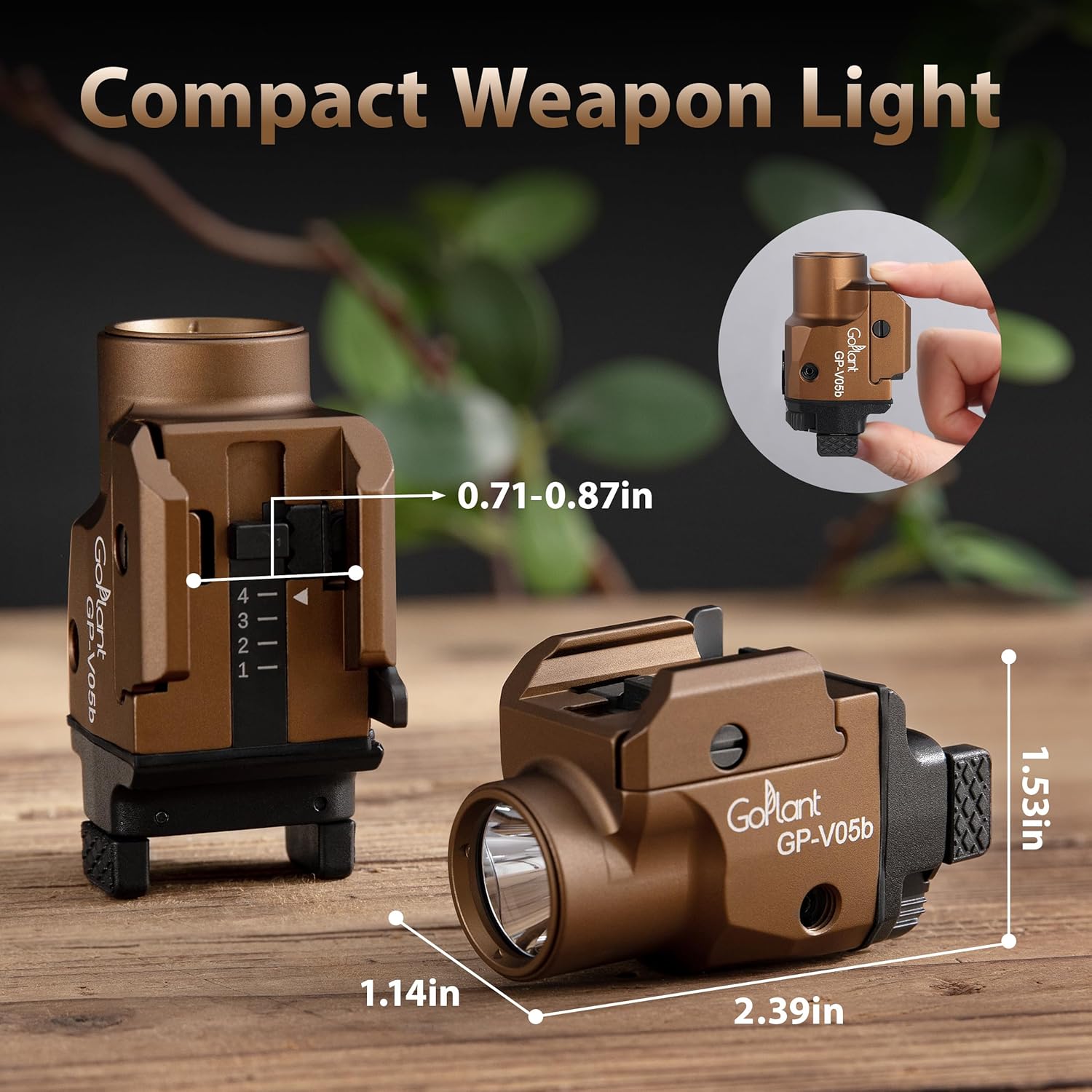 Skiennix 1500 Lumens Tactical Pistol Flashlight - Compact Aircraft-Grade Aluminum with Green Laser Combo