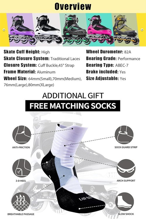 PAPAISON Inline Skates with Protective Gear Set