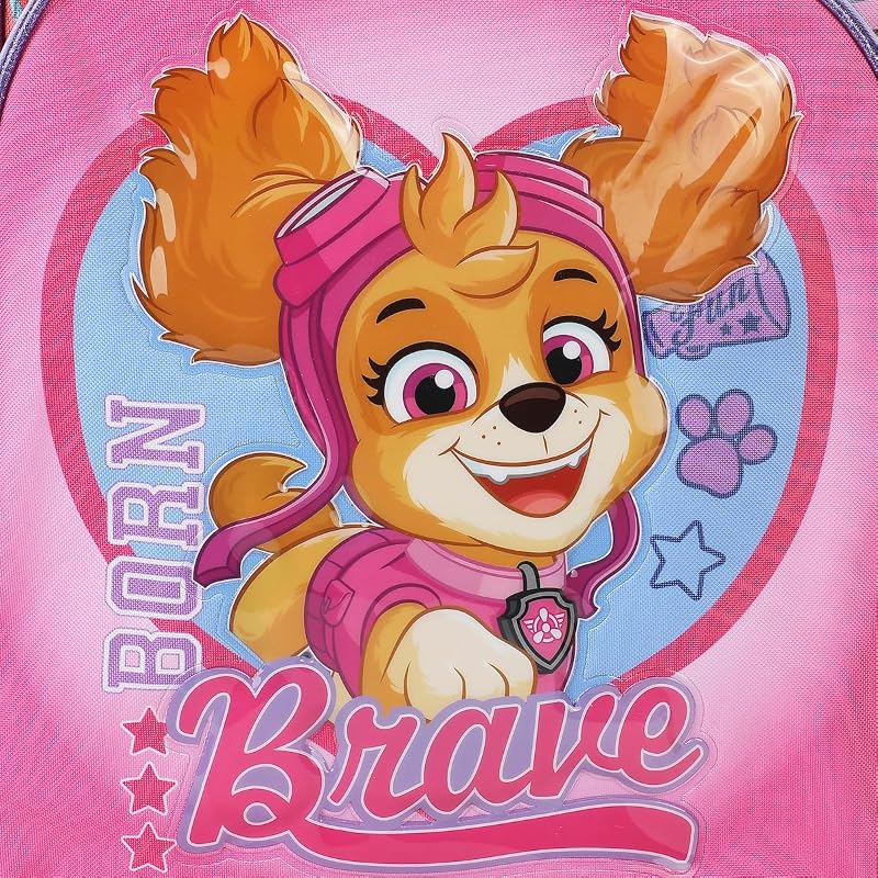 Paw Patrol Skye Girls 16-Inch Backpack - Pink with Front Pocket & Laptop Sleeve