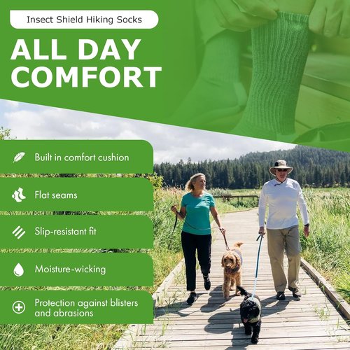 Insect Shield Midweight Hiking Socks - Permethrin Bug Repellent for Men & Women