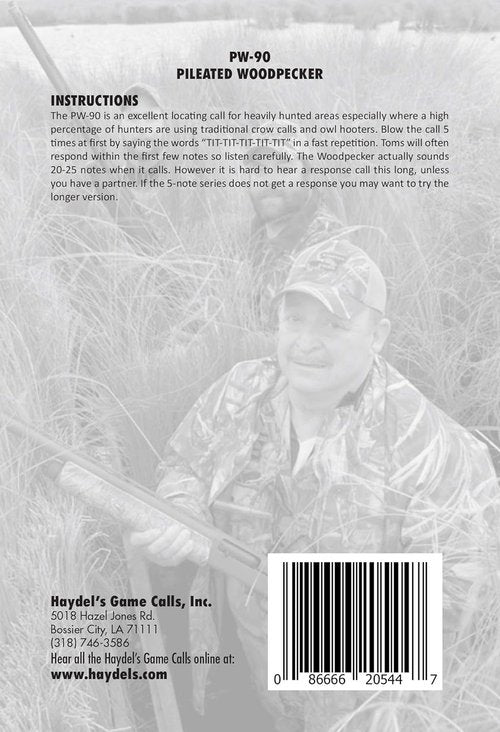 Haydel's Game Calls Inc. PW-90 Pileated Woodpecker Call, Turkey Locator Call