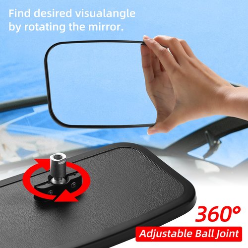 OFIG Boat Rear View Mirror, 8" W x 4" H Boat Mirrors, Marine Mirror for Ski Boats Pontoon Boat Water Skiing Sports Wakeboarding Surfing