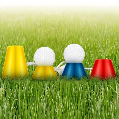 Gejoy Rubber Winter Golf Tees Golf Rubber Tees Practice Tee Holder with 4 Different Height for Golf Practice, 38,22,16.5,12 mm(24 Pieces)