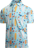 Damipow Men's Golf Polo Shirt - Moisture-Wicking Dry Fit Short Sleeve | Hawaiian Style