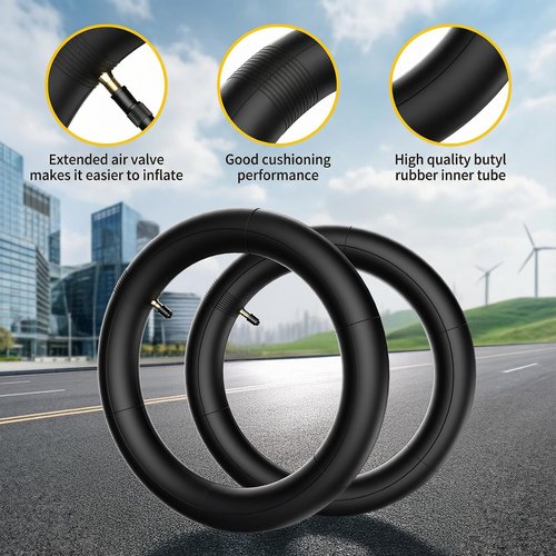 NAIXTYRE(2 Pack)10x2.125 Electric Scooter Inner Tubes, Thickened 2.0mm Butyl Rubber Replacement Tires with Extended Valve Compatible with Segway Ninebot F20 F25 F30 F40 and 10 Inch Scooters