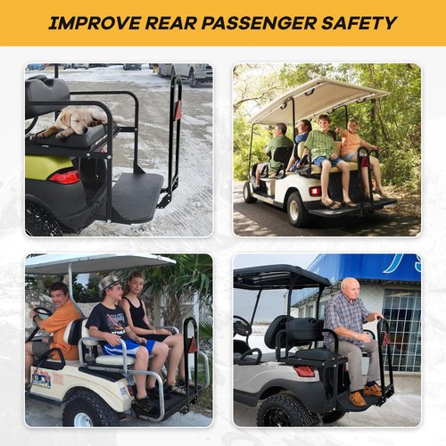 Universal Golf Cart Rear Seat Safety Grab Bar Compatible with Yamaha Club Car EZGO, Heavy Duty Golf Cart Back Seat Grab Bar Safety Hand Rail for Rear Seat Passenger