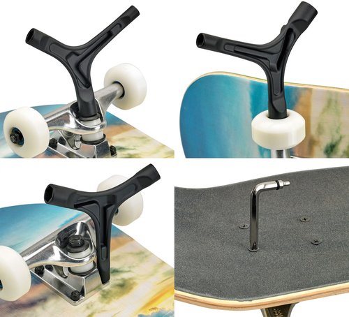 RADECKAL All in One Skate Tool, T Tool, Y Tool for Skateboards, Longboards, Mini Skateboards, and Cruisers (Black)