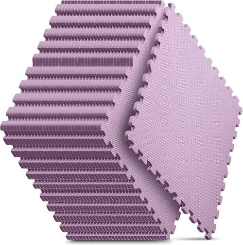 32 Pack EVA Interlocking Foam Exercise Mats - Durable Puzzle Gym Flooring for Home Workouts & Kids' Play Areas - Blue, 24x24x½ in