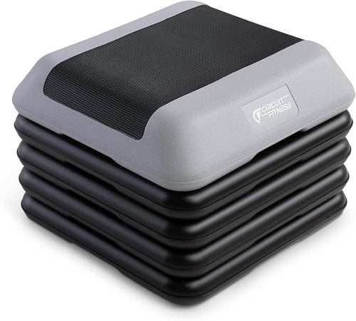 Circuit Fitness by Marcy Adjustable Height Aerobic Step Platform - Non-Slip Rubber Surface, 16x16 Inches