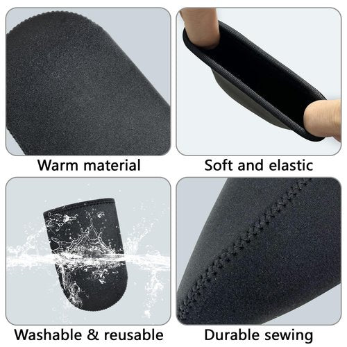 KAHIT Neoprene Toe Covers 2 Pairs 3mm Reusable Toe Warmers Toe Warmers Reusable Heated Toe Warmers Ice Bath Toe Covers Toe Warmer Socks Heated Toe Socks Toe Covers for Ice Bath(2 Pairs-Black-M)